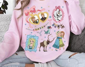 Coquette Princess Elsa, Anna, and Olaf Winter PNG, Disney Elsa PNG, Frozen, Gift for girl