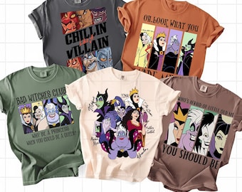 Disney Villains PNG Bundle, Maleficent Ursula Cruella Evil Queen Yzma Villain Quotes PNG, Dark Queen Shirt Design PNG (2 ver: black& white)