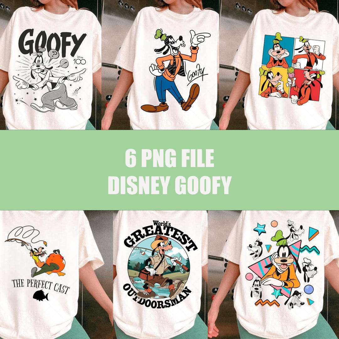 Disney Goofy PNG Bundle 6 Designs, Vintage Goofy Graphics, Funny ...