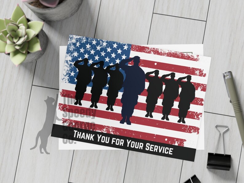 American Flag Soldier Postcard Printable | Thank You for Your Service ...