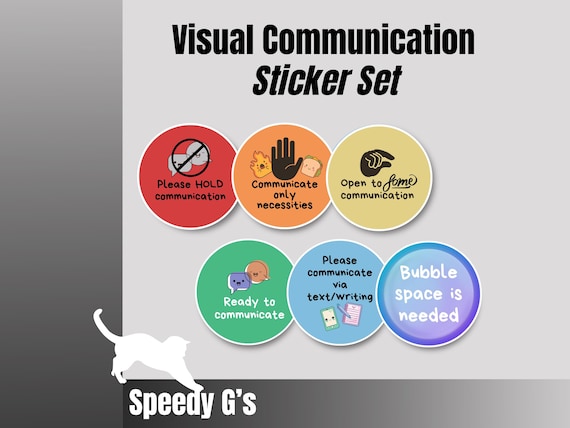 Visual Communication Stickers For Selective Mute Autism Adhd Anxiety Neurodivergent Tools Visual Cues Expression Tools Adults And Children