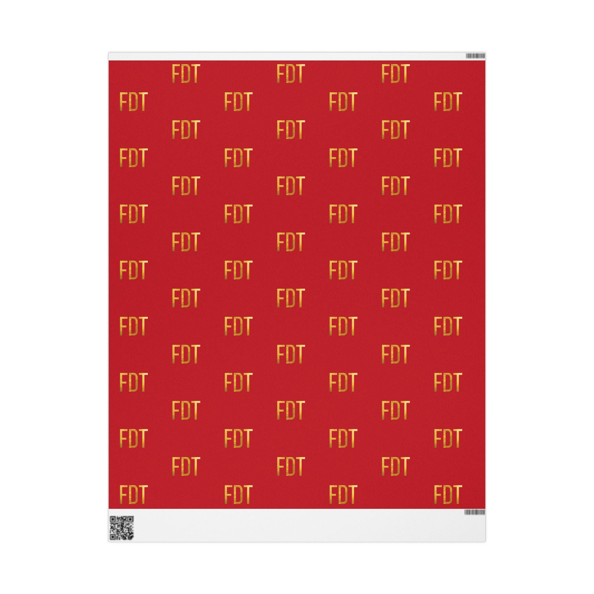 Red FDT Wrapping Paper With Gold Print Letters Anti Trump Gift Wrap ...