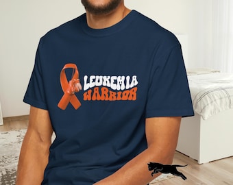 Shirt Leukemie Strijder voor mannen en vrouwen met leukemie Overlevende Cadeau T-shirt Comfort Kleuren Kanker Ondersteuning Zacht T-shirt Oranje lint Bewustzijn