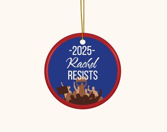 Adorno personalizado con nombre de 2025 para resistir, adorno de protesta personalizado, decoración política, regalo festivo de activistas anti-Trump, sin reyes, elimina el régimen