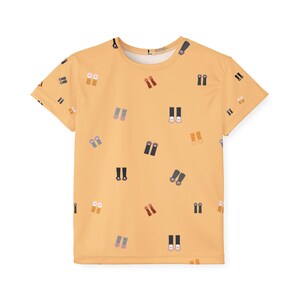 Kitty Paws Kids Halloween Jersey Shirt Cute Orange Top All Over Print Youth T-Shirt Spooky Cute Cat Costume Shirt image 10