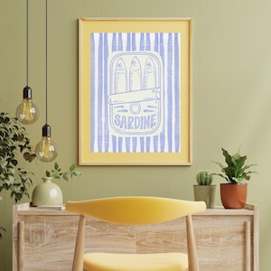 Sardine Wall Art | AmalfiCore Digital Print | Italian Coastal Kitchen Decor | Mediterranean Aesthetic Poster