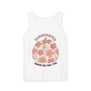 Summerween Unisex Tank Top, Halloween Summertime Sleeveless Shirt, Spooky Costume Party Outfit, Lightweight Beachwear, Festive Holiday