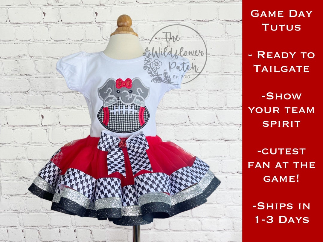 Custom Team Spirit Bama Fan Tutu Set, Girl Baby Toddler Kids, Tailgate