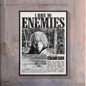 Poster d'arte anime Thorfinn Vinland Saga, decorazione da parete in stile manga retrò, regalo minimalista per appassionati di anime, estetica vintage vichinga medievale.