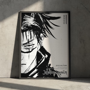 Impresión de obra de arte de anime Choso Jujutsu Kaisen JJK, decoración de pared para el hogar, póster japonés de manga, regalo minimalista con estética vintage para fanáticos del anime.