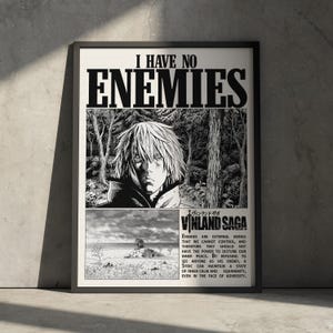 Póster de arte de anime de la saga Thorfinn Vinland, decoración de pared con ilustraciones retro de manga, regalo minimalista para fanáticos del anime, estética vintage vikinga medieval.