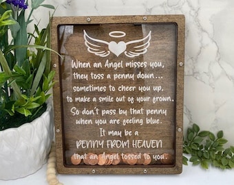 Pennies from Heaven Bank: Holz Gedenkstätte Sympathie Geschenk