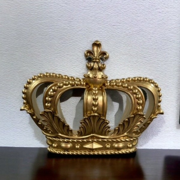 Crown Wall Decor/ Old World Tuscan Decor/ Fleur De Lis Decor/Gold Crown Decor/ Bedroom Decor/Crown Wall Decor