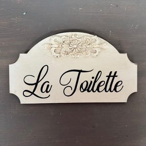 La Toilette Sign, French Country Bathroom Sign, Farmhouse Sign, Bathroom Decor, Rustic Bathroom Sign