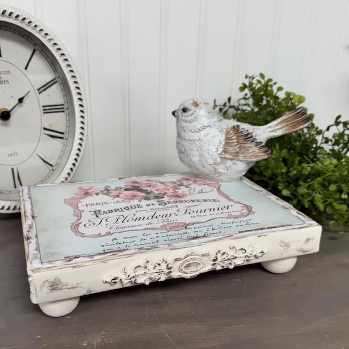 French Country Decor Riser, Shabby Chic Book Riser, Upcycled Hardback Book Riser, Vintage Decor, Farmhouse Decor - Etsy