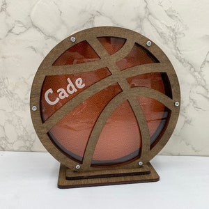 Basketball Bank, Kid&#39;s Bank, Sports Bank, Wood Piggy Bank, Gift for Kids,