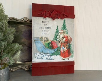 Rustic Farmhouse Christmas Sign, Pallet Wood Christmas Sign, Christmas Decor, Vintage Christmas Sign