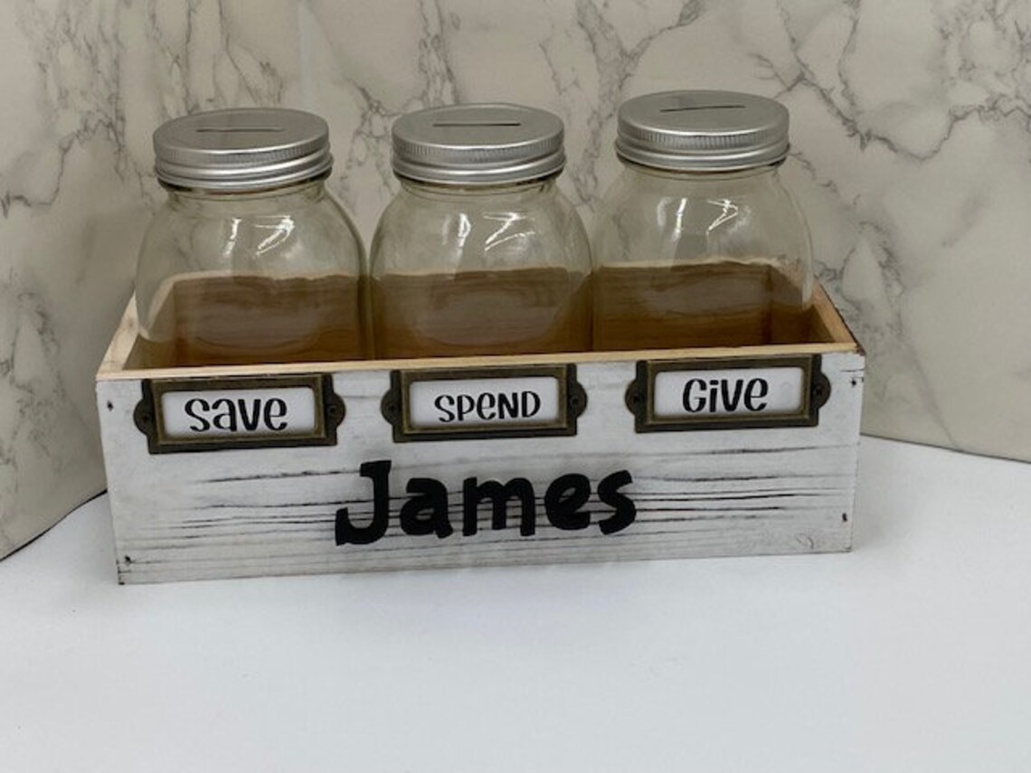 Save Spend Give Bank Kid's Bank Personalized Bank Etsy
