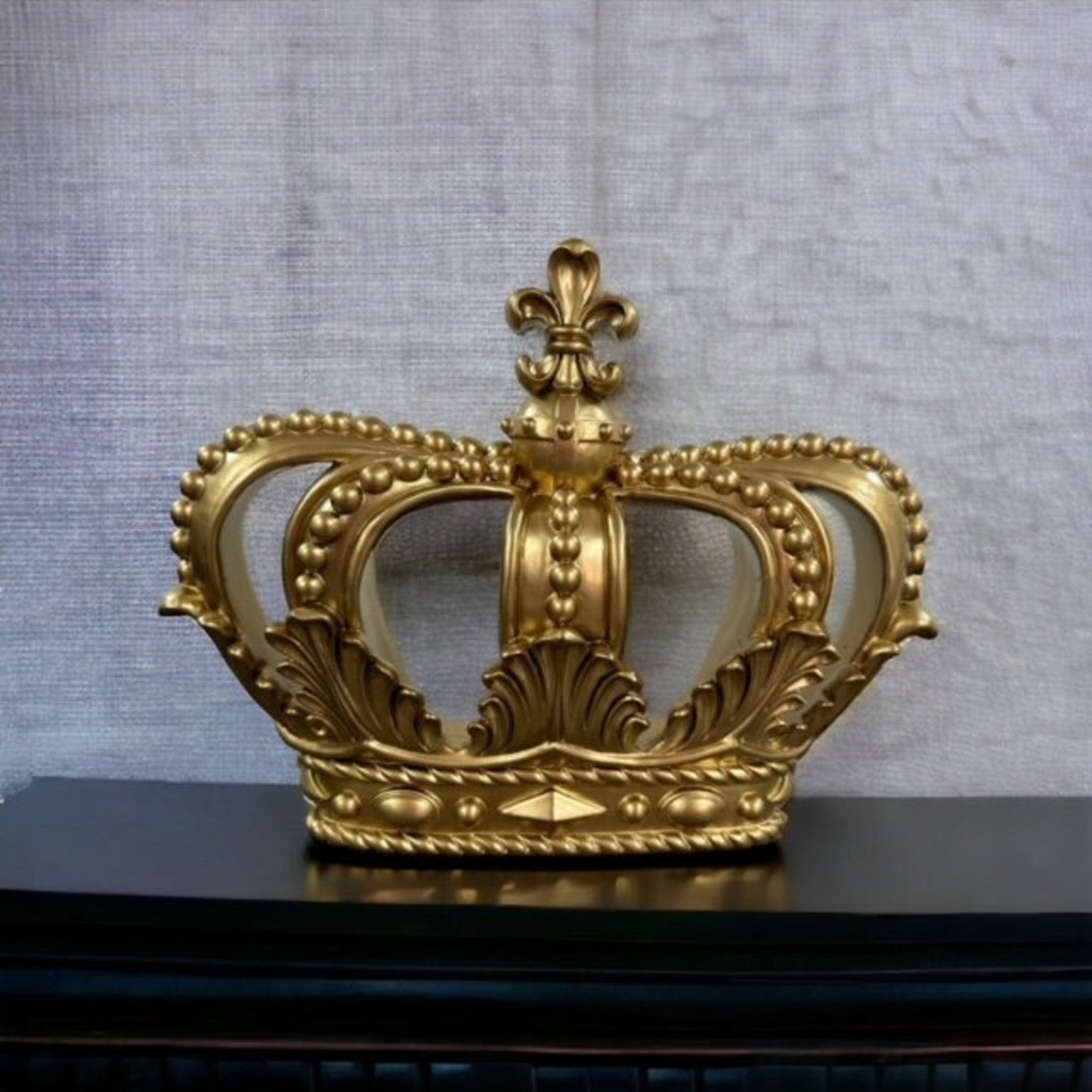 Crown Wall Decor/ Old World Tuscan Decor/ Fleur De Lis Decor/gold Crown