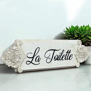 La Toilette Sign, French Country Bathroom Sign, Farmhouse Sign, Bathroom Decor, Rustic Bathroom Sign
