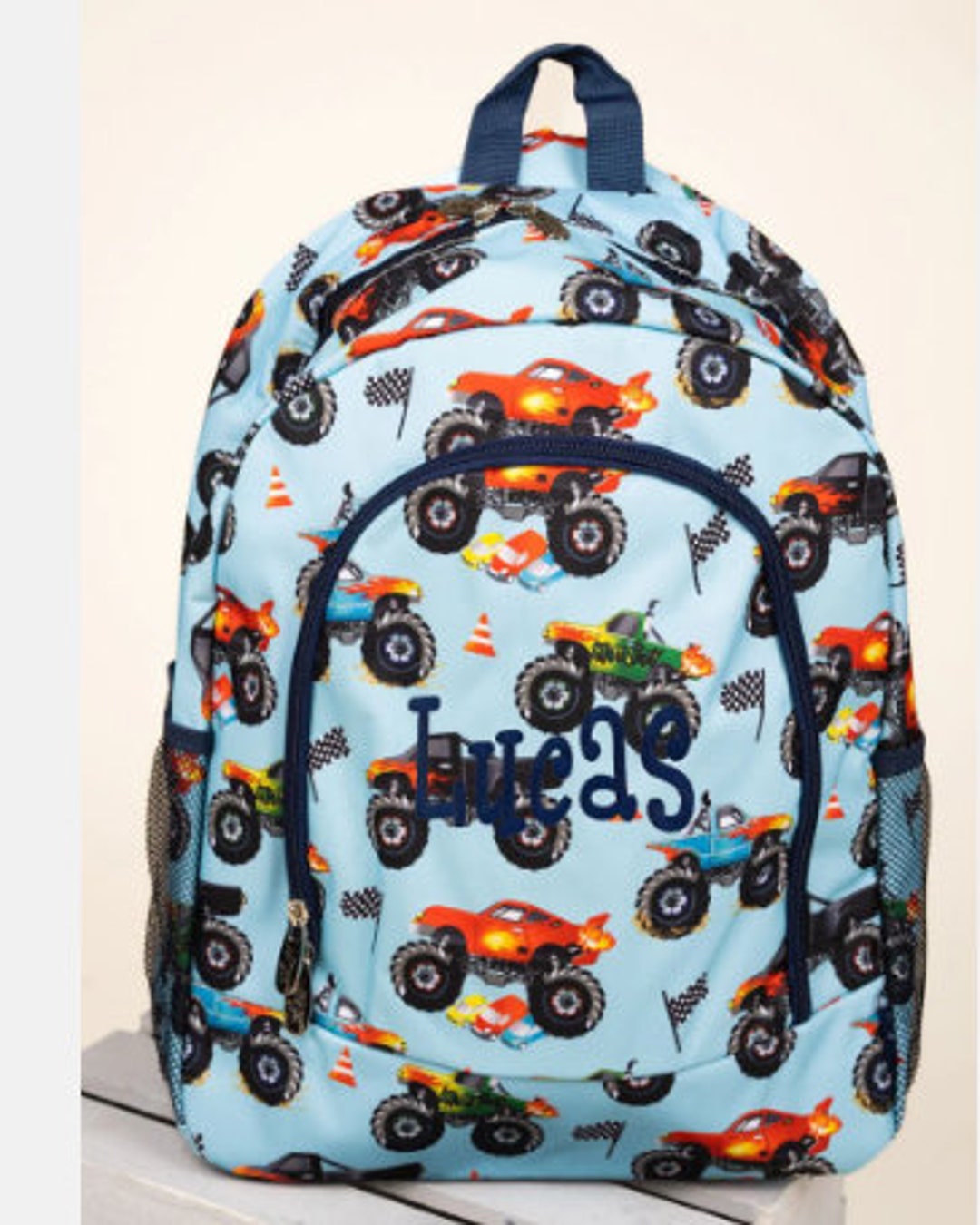 Personalized Boys Backpack Monster Truck Backpack Backpack Etsy