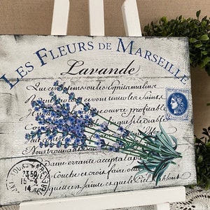 Shabby Chic Wall Decor, French Country Plaque,  French Country Lavender Wall Art, Lavender Sign