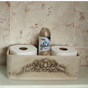 Toilet Paper Box-Toilet Paper Storage-Rustic Wood Box-Back Of Toilet Tray- Toilet Tank Box-Bathroom Decor Box