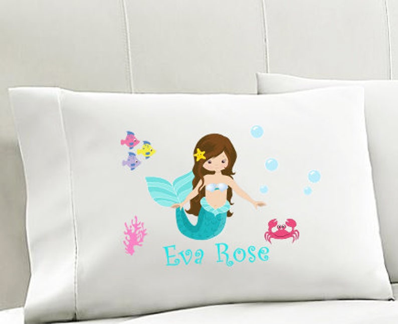 Personalized Kids Pillowcase MERMAID Pillowcase Girls Pillowcase Girls Bedding