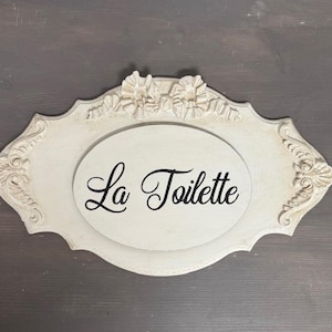 La Toilette Sign, French Country Bathroom Sign, Farmhouse Sign, Bathroom Decor, Rustic Bathroom Sign