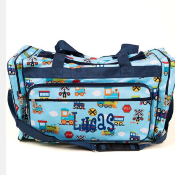 Personalized 23" Duffel Bag-TRAINS Duffel Bag  Boys Duffel Bag  TRAINS Bag Luggage