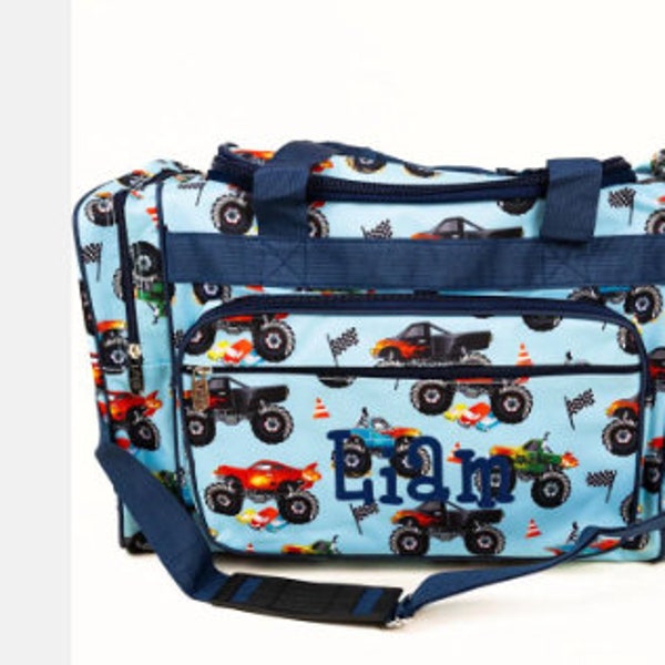 Personalized 23" Duffel Bag-Monster Truck Duffel Bag  Boys Duffel Bag  Monster Truck Bag Luggage