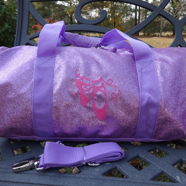 Personalized Dance Bag  Ballet Bag  Purple Dance Bag  Sparkly Purple Ballet Bag  BLING