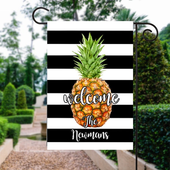 Personalized Pineapple Garden Flag Welcome Garden Flag Etsy