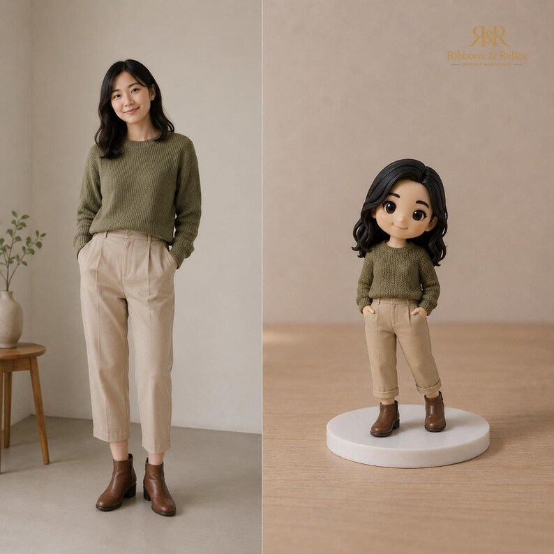 Custom Chibi Figurine from Photo, Personalised Mini Me Keepsake, Cartoon Style Miniature image 6