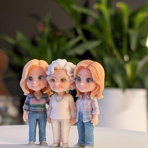 Custom Chibi Figurine from Photo, Personalised Mini Me Keepsake, Cartoon Style Miniature image 2