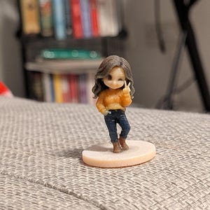 Custom Chibi Figurine from Photo, Personalised Mini Me Keepsake, Cartoon Style Miniature image 1