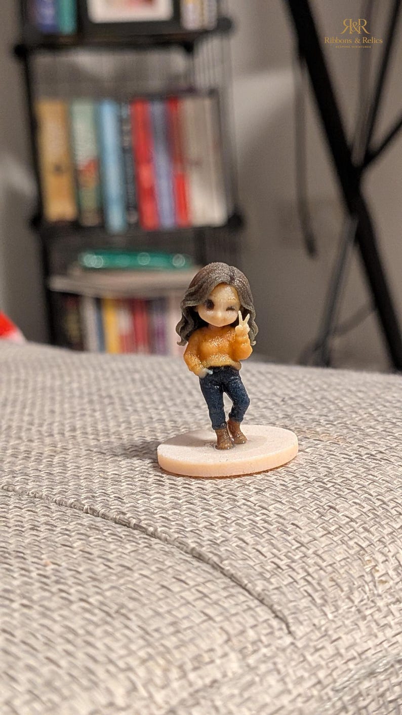 Custom Chibi Figurine from Photo, Personalised Mini Me Keepsake, Cartoon Style Miniature image 1