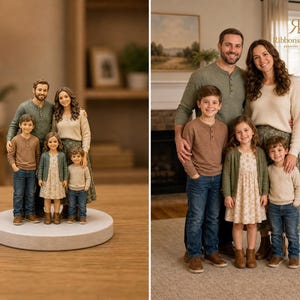 Figura en miniatura personalizada a partir de una foto, recuerdo familiar personalizado (tamaños disponibles: 45 mm o 60 mm) imagen 3