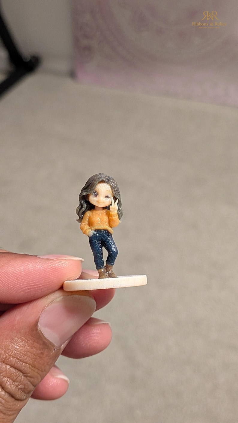 Custom Chibi Figurine from Photo, Personalised Mini Me Keepsake, Cartoon Style Miniature image 4