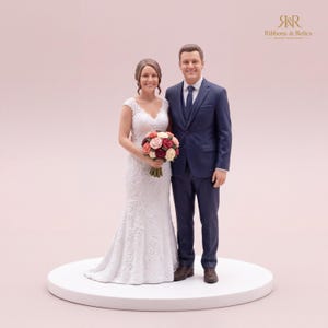 Custom Wedding Cake Topper Miniature Couple, Personalised Bride Groom Figurine Keepsake image 8