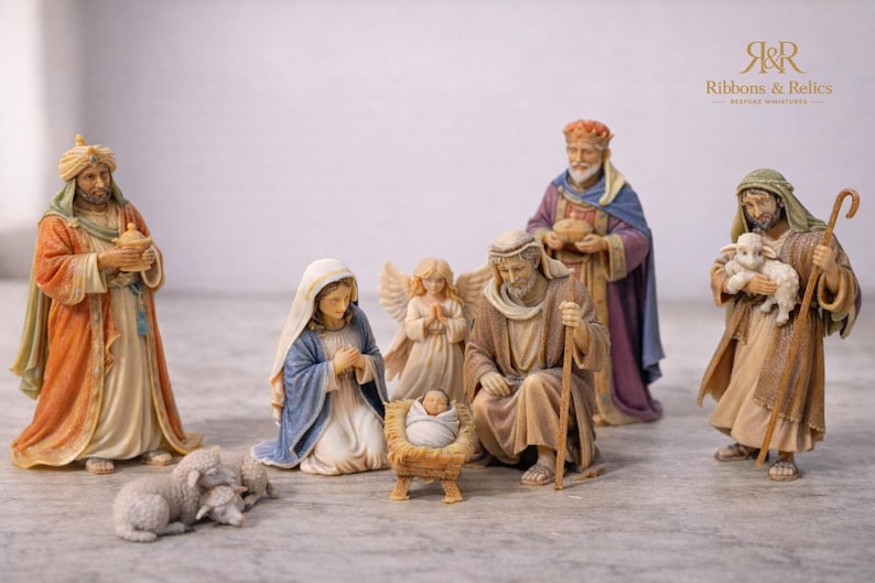 Nativity Set | 9-Piece Christmas Manger Scene, Holy Family, Wise Men image 7