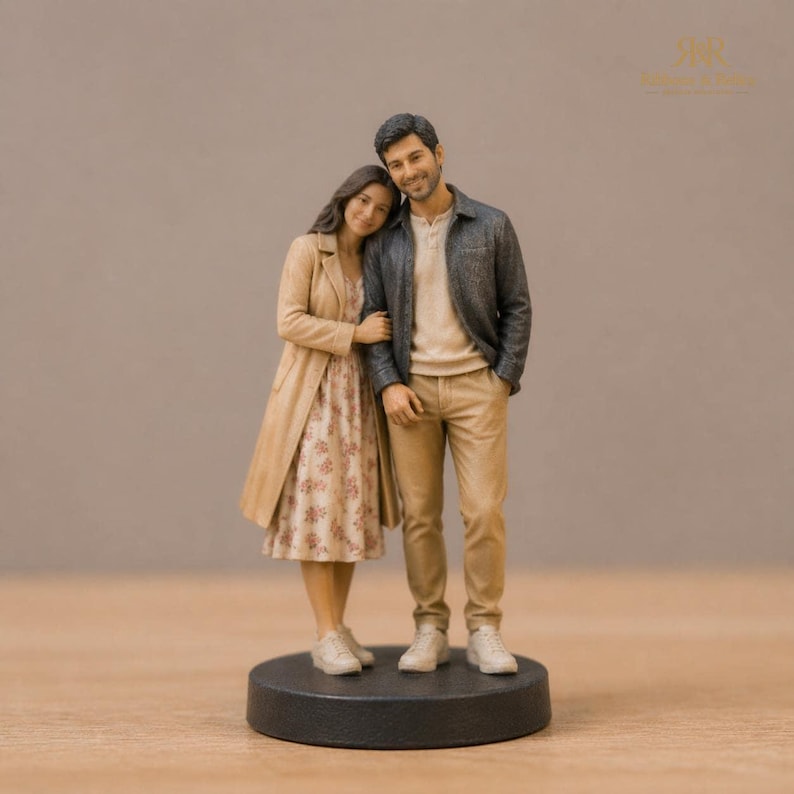 Figura en miniatura personalizada a partir de una foto, recuerdo familiar personalizado (tamaños disponibles: 45 mm o 60 mm) imagen 1