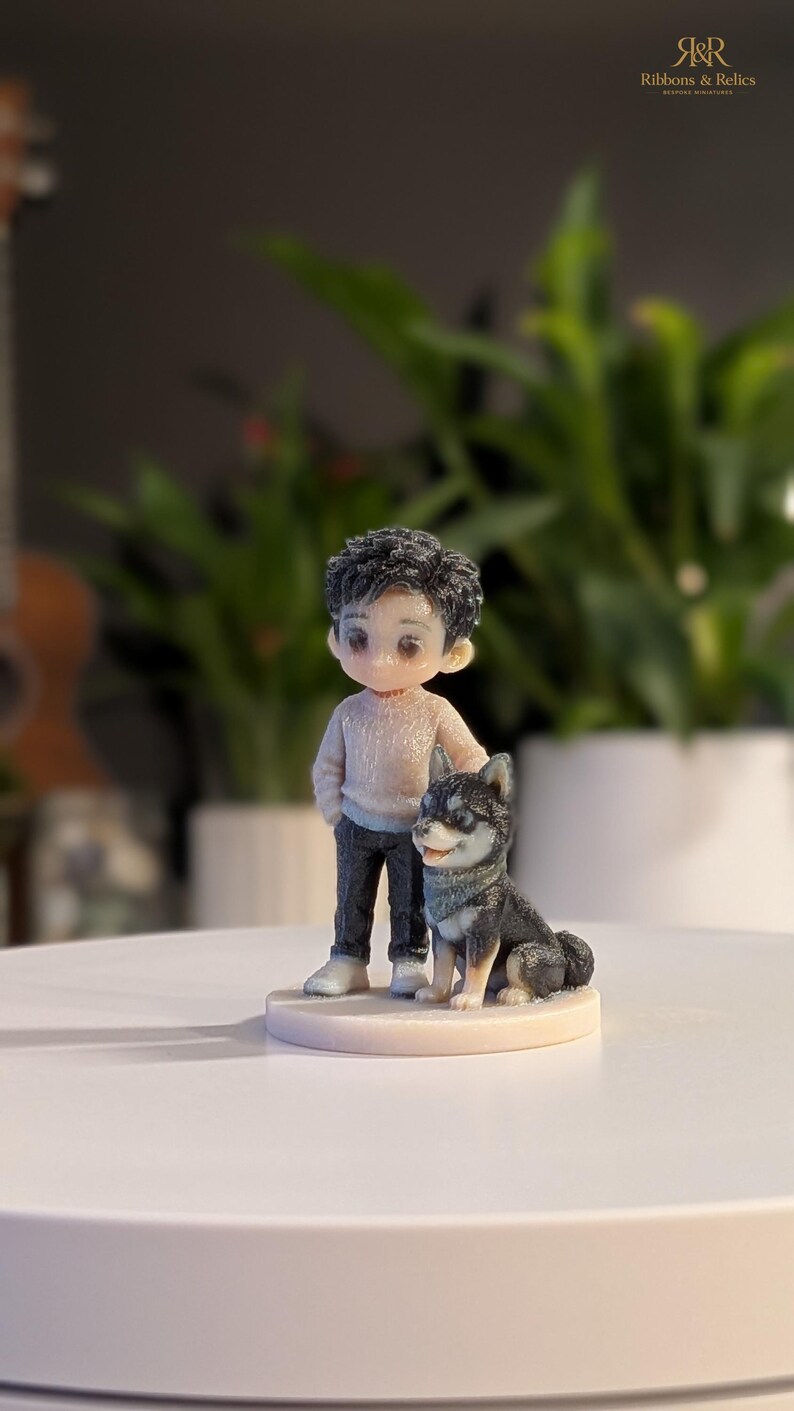 Custom Chibi Figurine from Photo, Personalised Mini Me Keepsake, Cartoon Style Miniature image 3