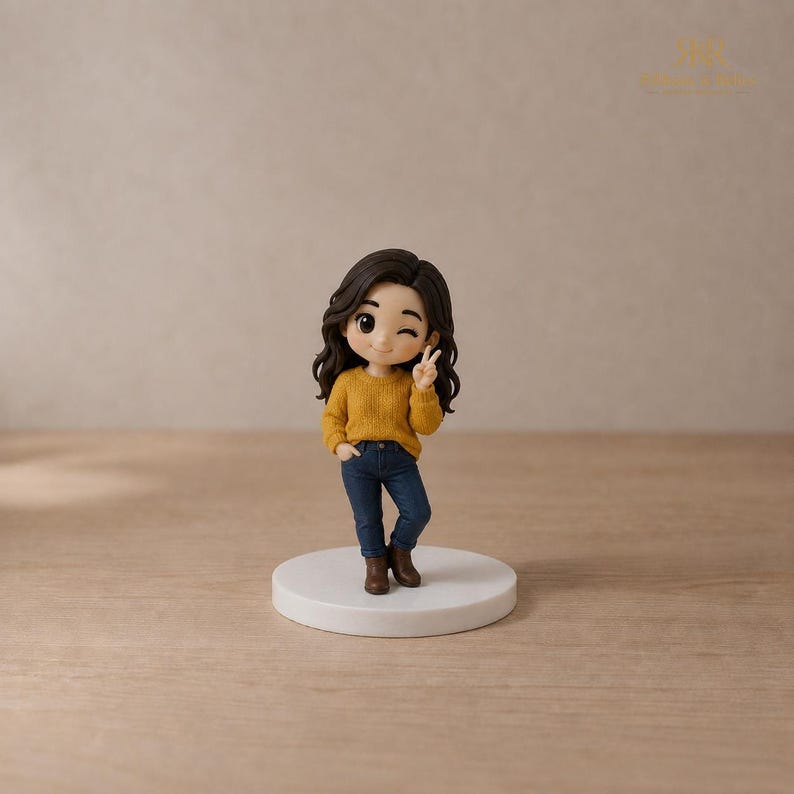 Custom Chibi Figurine from Photo, Personalised Mini Me Keepsake, Cartoon Style Miniature image 10