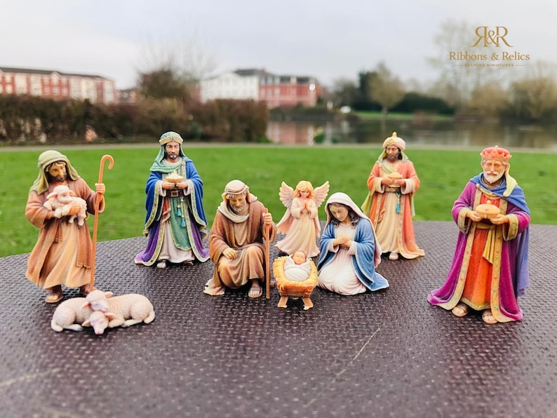 Nativity Set | 9-Piece Christmas Manger Scene, Holy Family, Wise Men image 1