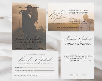 Invitacion de Boda Digital - Spanish Wedding Invitation Template | Canva Editable, Printable (Digital)