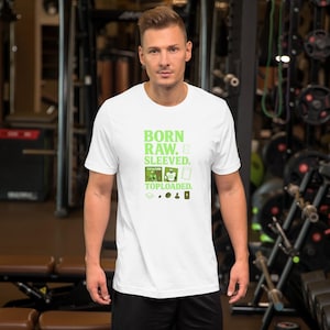 Born T-shirt met onbewerkte mouwen en toploaded | T-shirt met sportkaartverzamelaar | Overhemd met beoordelingscultuur | Hobbyhumor | Kidflipz-draden