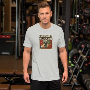 Kartonnen miljonair-T-shirt | Grappig sportkaartverzamelaar-T-shirt | Ontwerp plaat + contant geld | Shirt met humor voor hobby | Kidflipz-draden