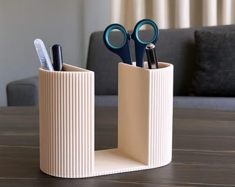 Pen and Notebook Holder: Minimalist Scandinavian 3D Printed Home Office Desk Setup