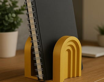 高級ゴールドノートホルダー 3Dプリント：モダンなアーチ型デスクオーガナイザー